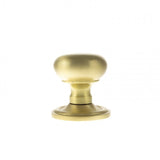 Old English Harrogate Solid Brass Mushroom Mortice Knob on Concealed Fix Rose - Satin Brass - Set