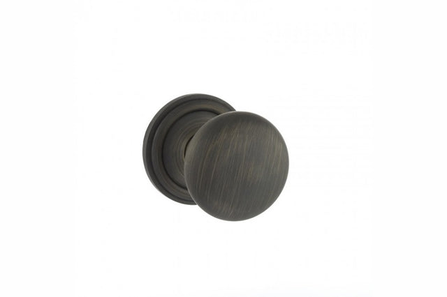 Old English Harrogate Solid Brass Mushroom Mortice Knob on Concealed Fix Rose - Urban Bronze - Set