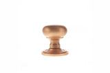 Old English Harrogate Solid Brass Mushroom Mortice Knob on Concealed Fix Rose - Urban Satin Copper - Set