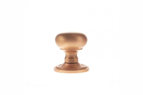 Old English Harrogate Solid Brass Mushroom Mortice Knob on Concealed Fix Rose - Urban Satin Copper - Set