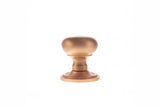 Old English Harrogate Solid Brass Mushroom Mortice Knob on Concealed Fix Rose - Urban Satin Copper - Set