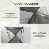 Outsunny 3-4 Person Camping Tent, Easy Set Up 3-4 Man Tent w/ Sewn-in Groundsheet, Waterproof Dome Tent w/ Mesh Windows, Grey