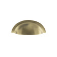 Old English Winchester Solid Brass Cabinet Cup Pull on Concealed Fix - Antique Brass - Each