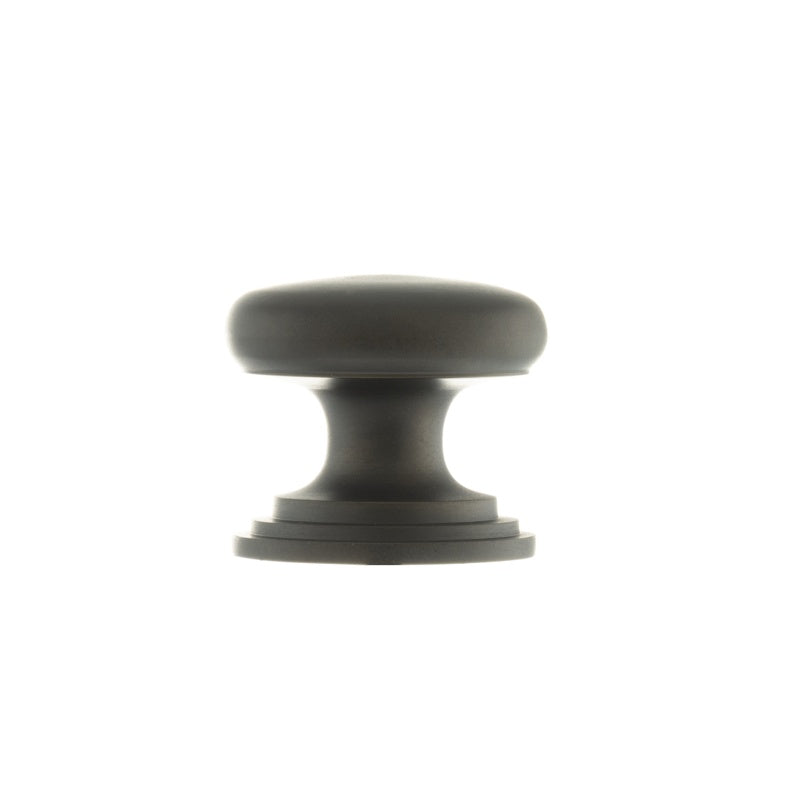 Old English Lincoln Solid Brass Victorian Knob 32mm on Concealed Fix - Urban Dark Bronze - Each