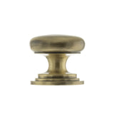 Old English Lincoln Solid Brass Victorian Knob 38mm on Concealed Fix - Antique Brass - Each