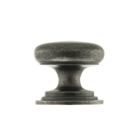 Old English Lincoln Solid Brass Victorian Knob 38mm on Concealed Fix - Distressed Silver - Each