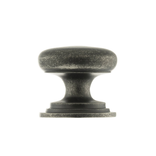 Old English Lincoln Solid Brass Victorian Knob 38mm on Concealed Fix - Distressed Silver - Each
