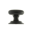 Old English Lincoln Solid Brass Victorian Knob 38mm on Concealed Fix - Matt Black - Each