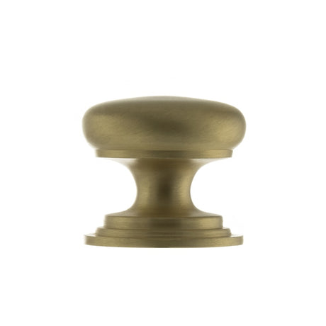 Old English Lincoln Solid Brass Victorian Knob 38mm on Concealed Fix - Satin Brass - Each