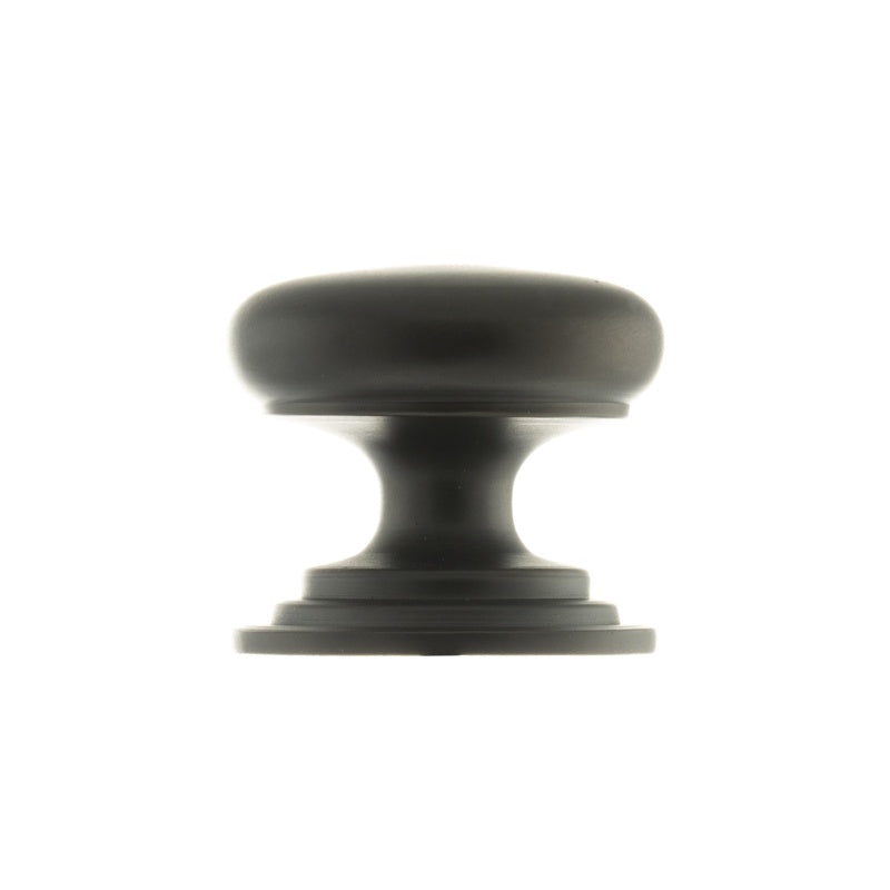 Old English Lincoln Solid Brass Victorian Knob 38mm on Concealed Fix - Urban Dark Bronze - Each