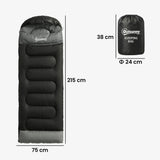Outsunny Sleeping Bag for Adults, Lightweight & Compact Sleeping Bag, 3 Seasons, Black