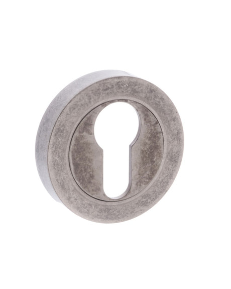 Old English Euro Escutcheons - Distressed Silver - Pair