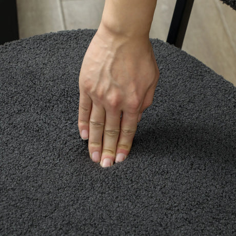 HOMCOM Set of Four Boucle Dining Chairs - Black