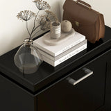 HOMCOM Three-Drawer Minimalistic Shoe Cabinet - Black