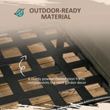 Outsunny 5 Seater Garden Corner Sofa Set, 4 Pieces Metal Garden Furniture Set with Loveseats, Glass Top Coffee Table, Breathable Mesh Pocket, Outdoor Conversation Furniture with Cushions, Light Grey