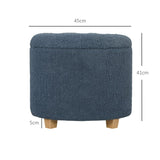 HOMCOM 31.8L Teddy Fleece Storage Ottoman - Blue