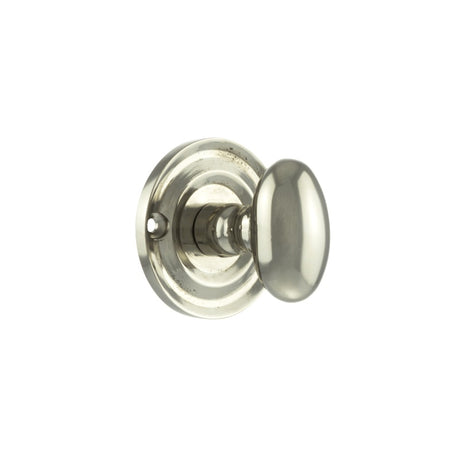 Old English Solid Brass Oval WC Turn and Release - Polished Nickel - Each