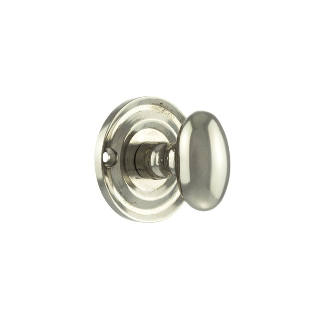 Old English Solid Brass Oval WC Turn and Release - Polished Nickel - Each