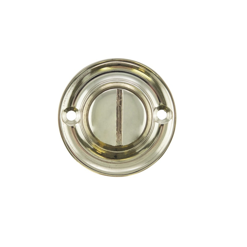 Old English Solid Brass Oval WC Turn and Release - Polished Nickel - Each