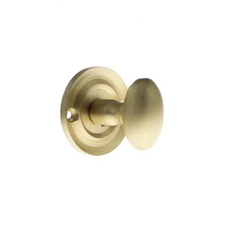 Old English Solid Brass Oval WC Turn and Release - Satin Brass - Each