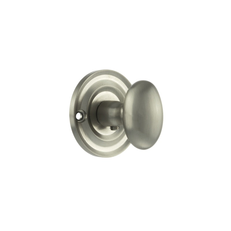 Old English Solid Brass Oval WC Turn and Release - Satin Nickel - Each