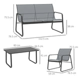 Outsunny Four-Piece Minimalistic Garden Sofa Set - Light Grey