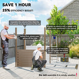 Outsunny 5 x 9ft Galvanised Metal Garden Shed with Foundation Kit, Outdoor Lean-to Shed, Tool Storage House with Lockable Doors, Gloves and 2 Air Vents for Patio, Garden, Brown