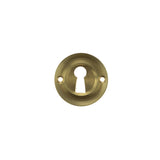 Old English Solid Brass Open Key Hole Escutcheons - Satin Brass - Pair