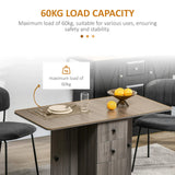 HOMCOM Multi-Storage Six-Person Drop Leaf Dining Table - Grey