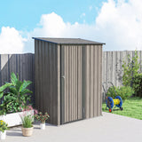 Outsunny 5x3 Garden Shed with Sloped Roof, Lockable Door for Tools and Equipment Storage, Light Grey