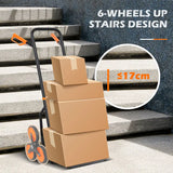 DURHAND Six-Wheel Folding  Sack Barrow Trolley - Black/Orange