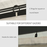 Outsunny 4 Pack Replacement Gazebo Curtains Privacy Panel for Most 3 x 4m Gazebo Canopy Pavillion Outdoor Shelter Sidewalls Accessories Beige