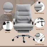 Vinsetto Office Chair, Ergonomic Desk Chair with 6-Point Vibration Massage and Back Heating, Microfibre Computer Gaming Chair with 135° Reclining Back and Footrest, Grey