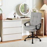 Height-adjustable Office Chair with Rocking Function and Armrest-Grey