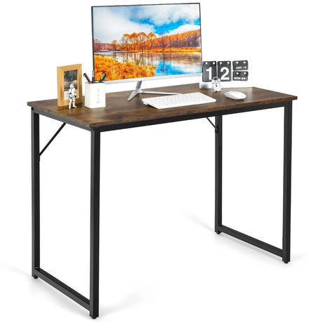 Modern Simple Style Study Writing Desk Computer Desk with Heavy Duty Steel Frame