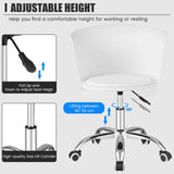 Set of 2 Office Desk Chair with Ergonomic Backrest and Soft Padded PU Leather Seat-White