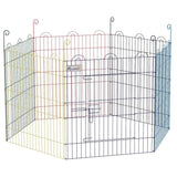 PawHut Pet Playpen Crate, with Six Panels, Door, for Indoors and Outdoors