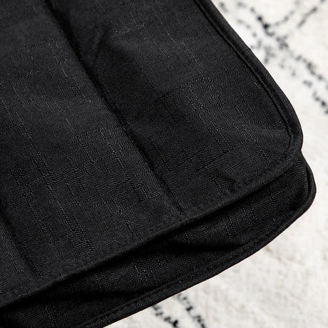 HOMCOM Wooden Armchair, Upholstered Linen Lounge Chair with Adjustable Footrest & Removable Cushion, Poang Chair for Living Room, Black