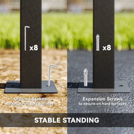 Outsunny 3 x 3 or 3 x 6m Garden Gazebo with Extendable Awning and Wheels, UPF30+ Outdoor Metal Gazebo Canopy Shelter for BBQ, Event, Party