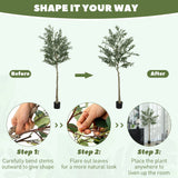 HOMCOM Set of Two Silk Leaf Artificial Olive Trees