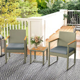 Outsunny Three-Piece Rattan Chair Set - Grey