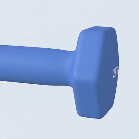SPORTNOW 2 x 2kg Hexagonal Dumbbells Weights Set with Non-Slip Grip for Home Gym Workout, Blue