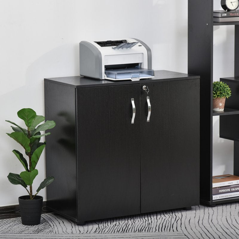 Vinsetto Two-Tier Locking Office Storage Cabinet - Black