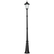 Outsunny 2.4 m Garden Lamp Post Light, LED Solar Powered Patio Path Lighting Lamp with Aluminium Frame, PIR Motion Sensor for Lawn, Pathway, Driveway, Black