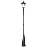 Outsunny 2.4 m Garden Lamp Post Light, LED Solar Powered Patio Path Lighting Lamp with Aluminium Frame, PIR Motion Sensor for Lawn, Pathway, Driveway, Black