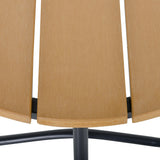 Outsunny Round Outdoor Side Table Adjustable Leg Pads Garden Table 49 x 49 x 48 cm Natural Wood & Black