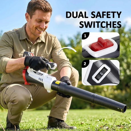 Outsunny Leaf Blower Cordless with 4000mAh Battery & Charger, 18V Lightweight Handheld Garden Blower with 6 Speed Levels