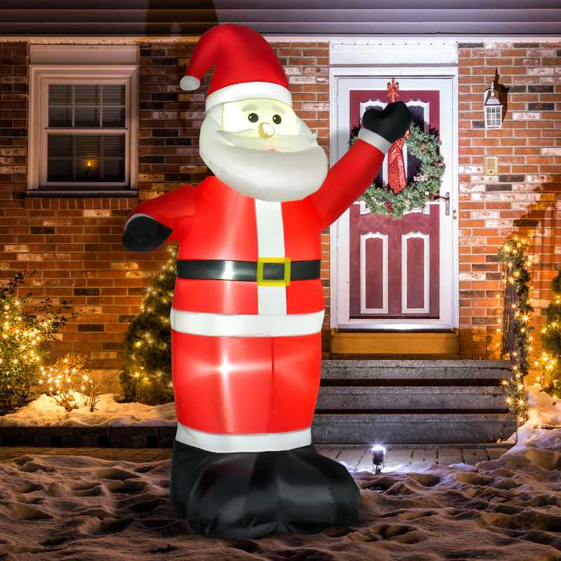 HOMCOM 8ft Inflatable Christmas Santa Claus Xmas Decoration with LED Holiday Air Blown Yard Outdoor Décor