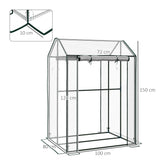 Outsunny Green House, Mini Greenhouse with 2 Roll-up Doors, Vent Holes and Reinforced Cover, 100 x 80 x 150cm