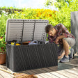 Outsunny 380L Waterproof Outdoor Storage Box, with Lockable Lid - Black